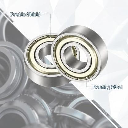uxcell 10Pcs 6202ZZ Deep Groove Ball Bearings, 15x35x11mm Chrome Steel - size: 6202ZZ (15x35x11mm)