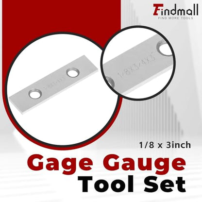 findmall 10 Pair 1/8 x 3 Accuracy Parallel Block Set .0002 Hardened Gage Gauge Tool Set, Wooden Boxes and Plastic Boxes - size: 10 Pair 1/8 x 3