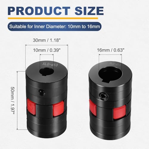 MECCANIXITY XL0 Type Flexible Elastic Shaft Coupling 10mm to 16mm Bore - size: 10mm to 16mm Bore 30 Diameter