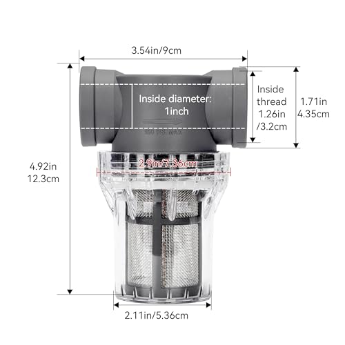 1'' Female NPT in-Line Strainer - Garden Hose Filter for High Pressure Washer, Sediment Filter with 30 Mesh Stainless Steel Screen (1'' 30 Mesh) - style: 1'' 30Mesh