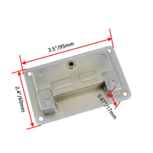 Bitray Boat Deck Hatch Handle 3.5"/95mm Toolbox Flush Pull Handle - Silver - color: Silver, size: 3.5" x 2.4"