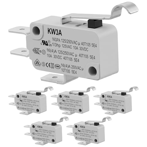 6 Pack Simulated Roller Lever Micro Switch, 16A 125/250V SPDT - size: V-154-1C25