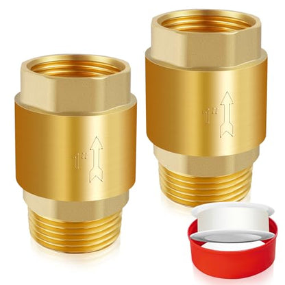 Boltigen 1" Brass Check Valve, NPT Spring One-Way Backflow Preventer - size: 1" Female * 1'' Male