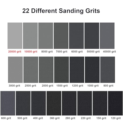 Extra Fine Sand Paper 120 to 20000 High Grit, 22 PCS Sandpaper Sheets with 3 Finger Cots, Assorted Wet Sanding Paper Automotive Sandpaper Assortment, for Car Wood Metal Furniture 9.1 x 3.6'' (22 PCS) - style: 22PCS