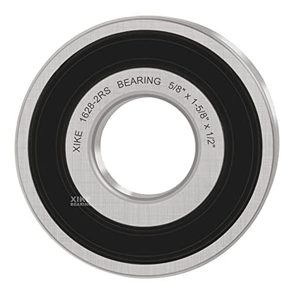 XIKE 4 Pcs 1628-2RS Bearings 5/8" x1-5/8 x1/2", Double Rubber Seals. - size: 1628-2RS Size 5/8"x1-5/8"x1/2"