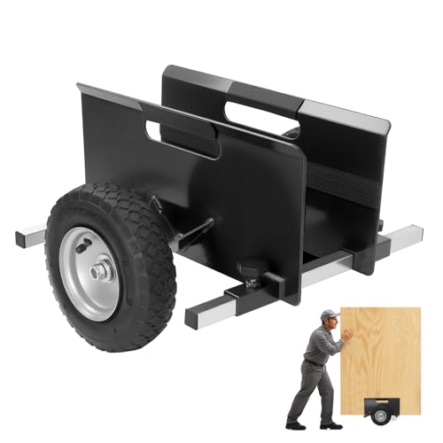 10 Inch Panel Dolly 700LB Heavy-Duty Drywall Cart with Pneumatic Wheels Adjustable Frame Moving Cart for Drywall Plywood Doors Indoor Outdoor Use (Black) - color: Black