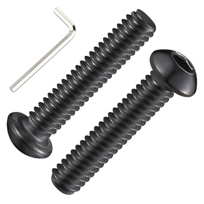 Wensilon (50Pcs) 1/4-20 * 1-3/4 Button Head Socket Cap Bolts Screws, 304 Black Stainless Steel, Allen Hex Drive, Bright Finish, Fully Machine Thread - color: Black, size: B 1/4-20*1-3/4