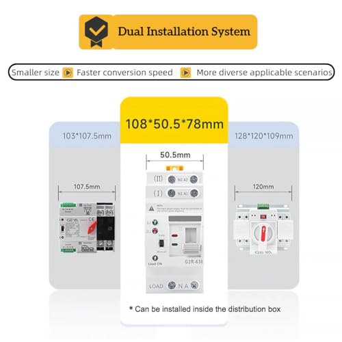 AC110V 63A 2P ATS Automatic/Manual Transfer Switch - size: ATS-110V-63A-2P