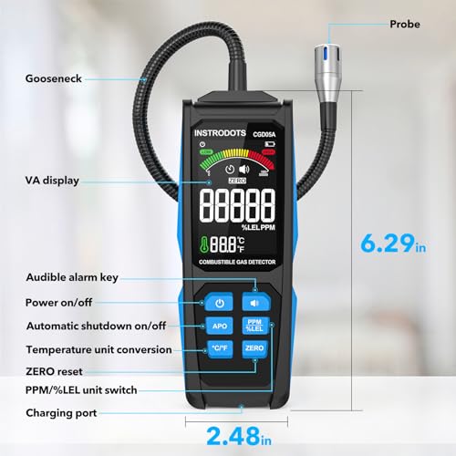 Gas Leak Detector, Propane Detector with Audible & Visual Alarm