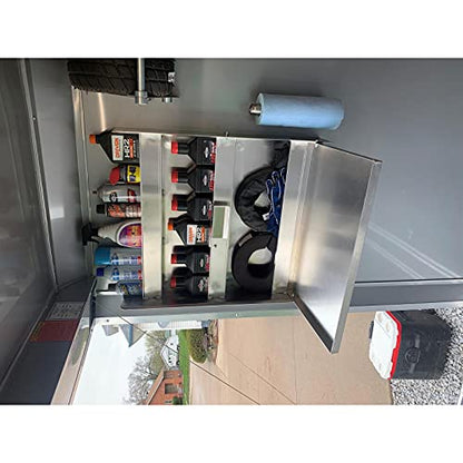 Standard Trailer Door Cabinet, Aluminum, Fold-Down Work Table, 30 Inch