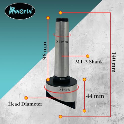2" Inch (50 mm) Fly Cutter for Milling & Lathe Machines with Replaceable Carbide Insert – 3MT Shank (M12 x 1.75 mm) - size: 3MT Shank (M12 x 1.75 mm)