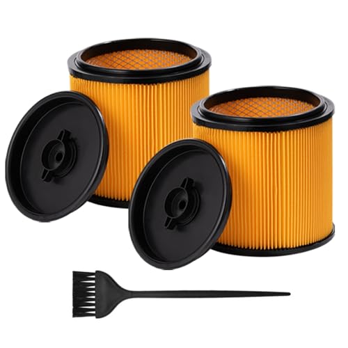 Replacement Standard Cartridge Filter & Retainer for Vacmaster VCFS Filters, Compatible with Vacmaster Hart Shop Vac 5 to 20 Gallon wet Dry Vacs, 2 Pack