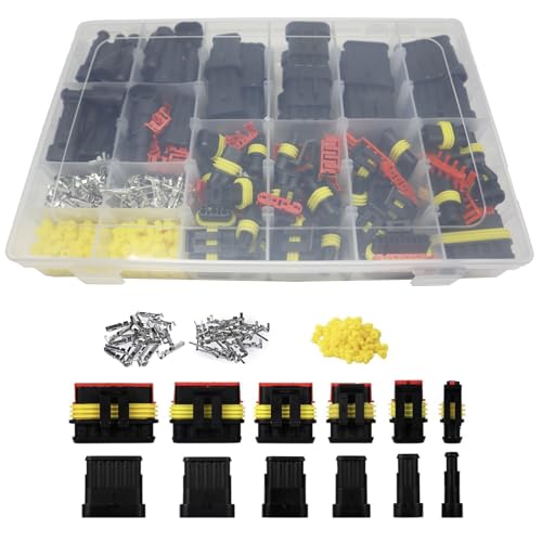 Boatsea 798Pcs Waterproof Wire Connectors,50 Kits Automotive Electrical Connectors Electrical Wire Connectors Plug Kit 1/2/3/4/5/6 Pin Waterproof Connector Weather Pack Connectors for 16-22 AWG Wires - size: 1/2/3/4/5/6Pin 50Kits 798Pcs