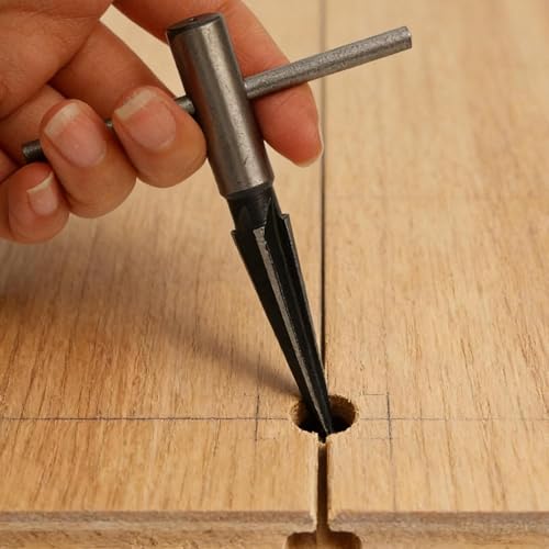 Handheld Taper Reamer Hand Electric Drills for Drilling Cuntersunk Head Chamfering an Reaming Tool Metal Woodwork T-type Reamers (1Pcs Small circular taper) - color: 1pcs Small Circular Taper