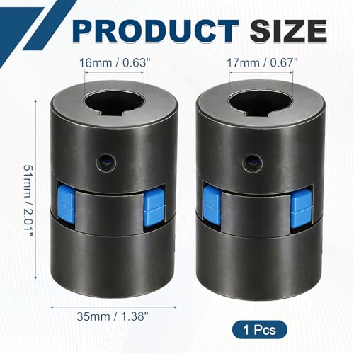 MECCANIXITY Flexible Coupling Coupler Set, 5/8" to 43/64" L070 Black - size: 5/8" to 43/64"