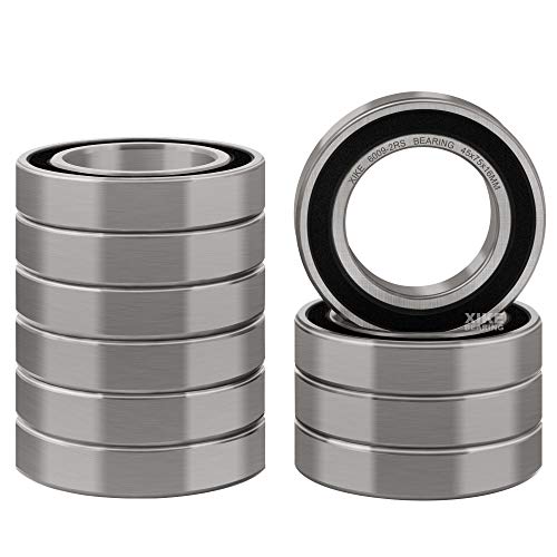XIKE 6009-2RS Sealed Deep Groove Ball Bearings, 45x75x16 mm, 10-Pack - size: 6009-2RS - 45x75x16 mm
