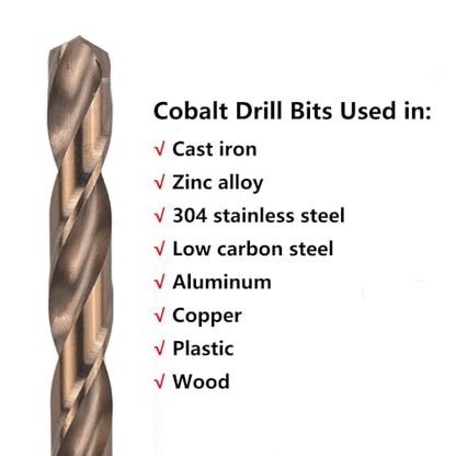 5/16 in. x 12 in. Cobalt Aircraft Extension Drill Bits Set(3PCS), M35 High Speed Steel Drill Bit Extra Long Deep Hole Drilling for Stainless Steel, Plastic and Wood - size: 5/16"x12"(3PCS)