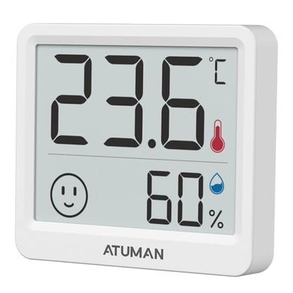 ATuMan Mini Digital Hygrometer Indoor Thermometer with Temperature and Humidity Monitor for Bedroom, Reptile Tank, Guitar Case, Greenhouse and Cellar Closet, Fahrenheit or Degree Celsius - style: TH mini