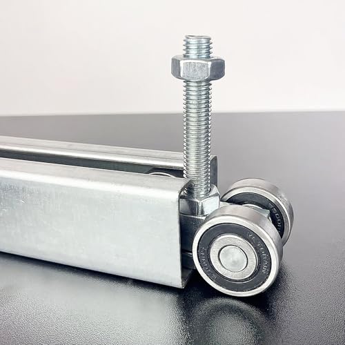 4 Wheel Trolley Assembly Roller Trolley Silent M12 Bolt for use with 1-5/8"" Wide and All 1-5/8"" or Taller Strut Channel 4Pcs, Silver