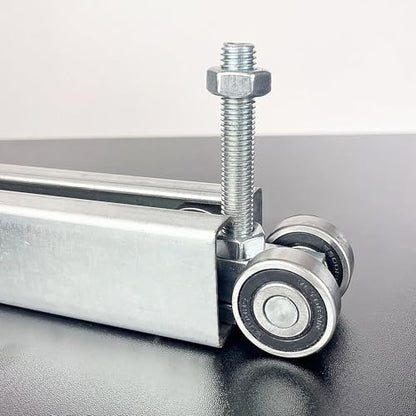 4 Wheel Trolley Assembly Roller Trolley Silent M12 Bolt for use with 1-5/8"" Wide and All 1-5/8"" or Taller Strut Channel 4Pcs, Silver