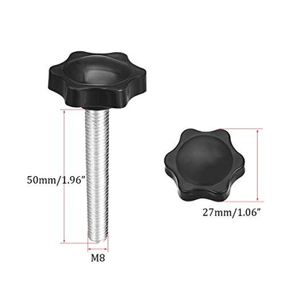M8 x 50mm Thread Clamping Knob, Thumb Screw, Star Hand Knob Tightening Screw Knob for Machinery, 10Pcs - size: M8 x 50mm