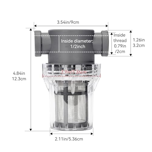1/2'' Female NPT in-Line Strainer - Garden Hose Filter for High Pressure Washer, Sediment Filter with 30 Mesh Stainless Steel Screen (1/2'' 30 Mesh) - style: 1/2'' 30Mesh