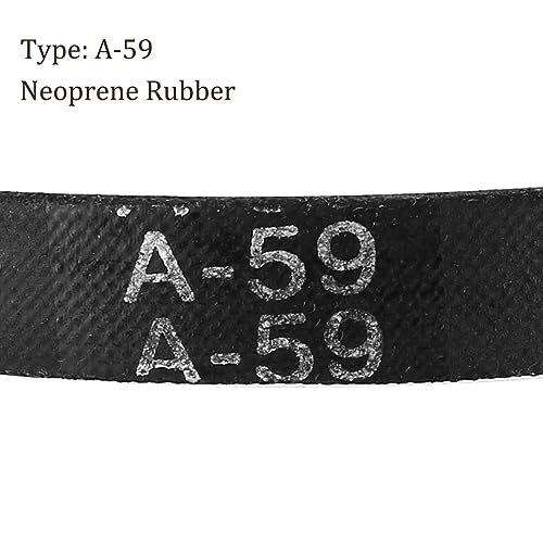A-59 Drive V-Belt - [59-inch Inside Circumference] A-Section Rubber Drive Belt Wrapped for Transmission Use - size: A-59