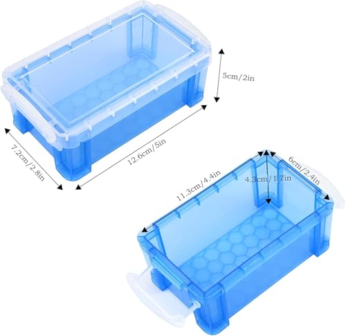 Small Plastic Box, Clear Mini Storage Bins, Stackable Tote with Lid-12 - color: 12-multicolor