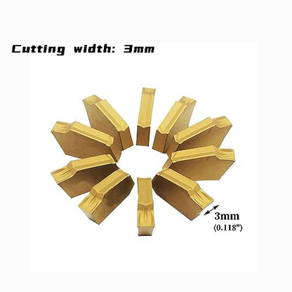 Grooving Slotting Tool Cut Off Plate Tool Lathe Turning Tools SPB326, Grooving Cut-Off Tool with 12 pcsSP300 Carbide Turning Inserts Grooving Parting Blade Plate - size: SPB326+SP300