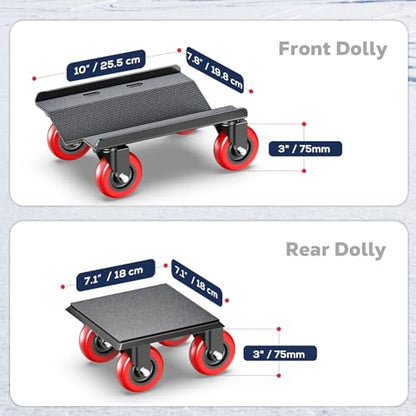 Snowmobile Dolly Heavy Duty with 3 Inch Caster Wheels V-Slide Steel Dollies