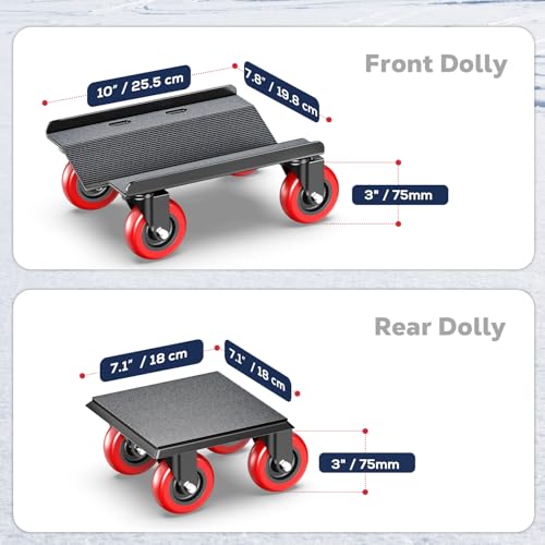 Snowmobile Dolly Heavy Duty with 3 Inch Caster Wheels V-Slide Steel Dollies