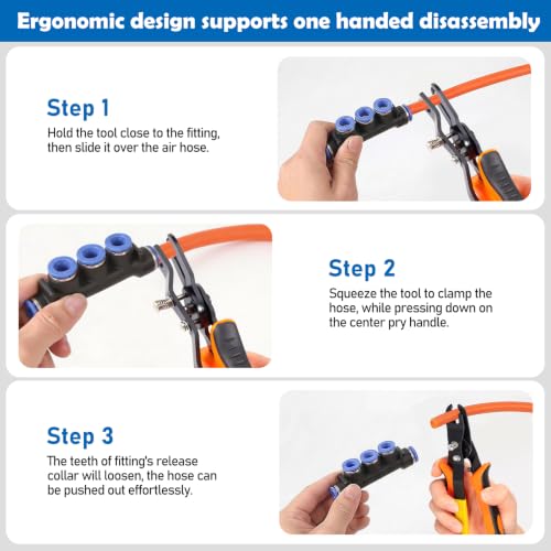 Air Line Removal Tool Pliers, Push to Connect Fittings Disconnect Tool for Air Hose, Quick Connect Pneumatic Fitting Release Plier for Automotive & Industrial Use(1/4" 5/16" & 3/8" 1/2") - color: 15pcs Pneumatic Fitting