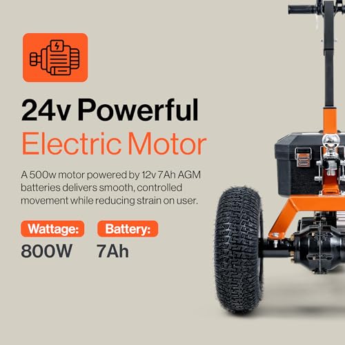 SuperHandy 24V Electric Trailer Dolly, 2800 lb Capacity, 2-Inch Ball - size: 2800 lb, style: 3 Wheel