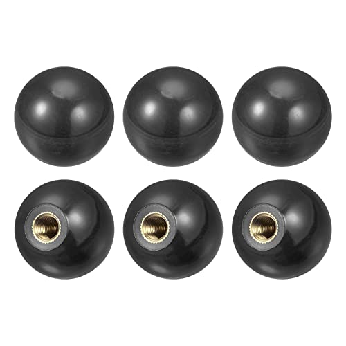 uxcell 6Pcs Threaded Ball Knobs, M8 Female Thread Thermoset Ball Knob - color: Black, size: M8x1.18''