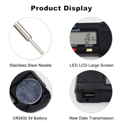 SAFELIFE Digital Tire Tread Depth Gauge, 3 Modes-Fractional Inch, Decimal Inch and Millimeter, Zeroable Tire Tread Depth Gauge for Motorcycles,Cars,Trucks Accurate Tyre Tread Depth Gauge-Black - color: black
