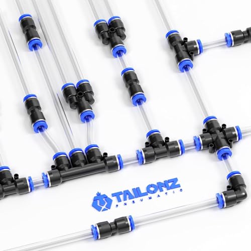 TAILONZ 1/4" Push to Connect Fittings Kit 14Pcs - color: Blue, size: 1/4"OD/14PCS