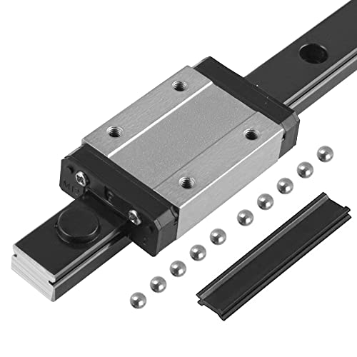 MGN9 350mm Linear Rail Guide Miniature Linear Slide Guide Rail with MGN9H Bearing Block for DIY 3D Printing (MGN9H-350mm 1pcs) - color: MGN9H Black, size: 350mm