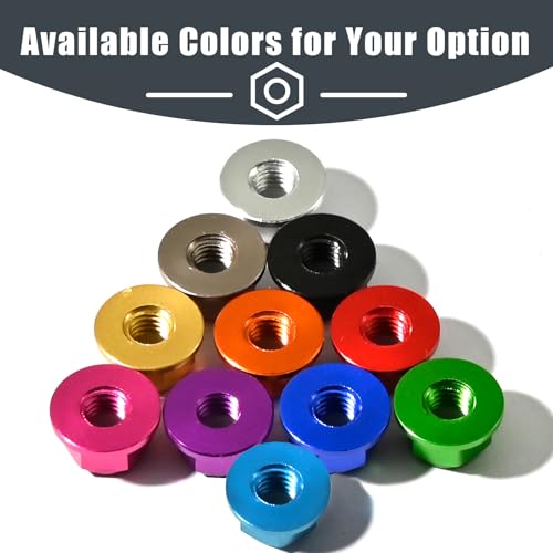 4Pcs M4 Flange Nuts Aluminum, M4-0.7mm Hex Flange Nylon Insert Lock Nuts for 1/10 Scale RC Car Traxxas Slash 4x4 2WD Stampede VXL Rustler VXL HPI Redcat Axial Racing Truck Buggy Crawler Wheels - color: Purple, size: 4Pcs