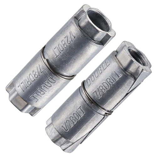 Wensilon (25 pcs) 1/2x2-1/2x7/8 Double Expansion Anchor, Zinc Plated Double Expansion Shield Anchors, Double Expansion Shields,for Masonry, Concrete, Brick or Block - size: 1/2x2-1/2x7/8