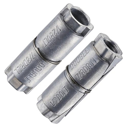 Wensilon (25 pcs) 1/2x2-1/2x7/8 Double Expansion Anchor, Zinc Plated Double Expansion Shield Anchors, Double Expansion Shields,for Masonry, Concrete, Brick or Block - size: 1/2x2-1/2x7/8