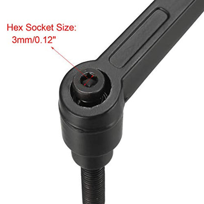 uxcell M6 x 25mm Handle Adjustable Clamping Lever Thread Push Button Ratchet Male Threaded Stud Knobs Locking Rotating Screw Handles Quick Release Bolt Black 4pcs - size: M6 x 25mm