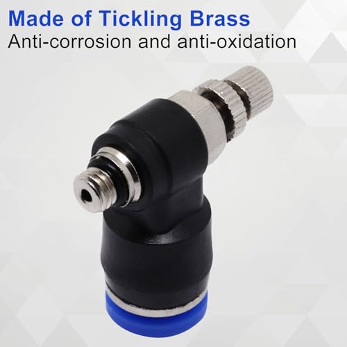 Quick Connect Air Hose Fittings 5Pcs 6mm Tube to M5 Male Thread Push in to Connect Fittings Pneumatic Flow Speed Control, Air Flow Control Valve - size: 6mmxM5