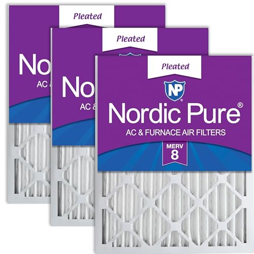 Nordic Pure 16x24x2 Pleated MERV 8 Air Filters 3 Pack - style: MERV 8