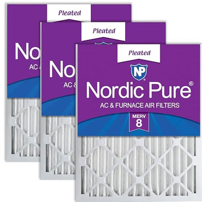 Nordic Pure 16x24x2 Pleated MERV 8 Air Filters 3 Pack - style: MERV 8