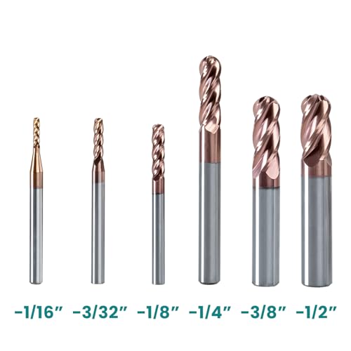 NZ 3/32" 4-Flute Ball Nose End Mill - size: 3/32 inch