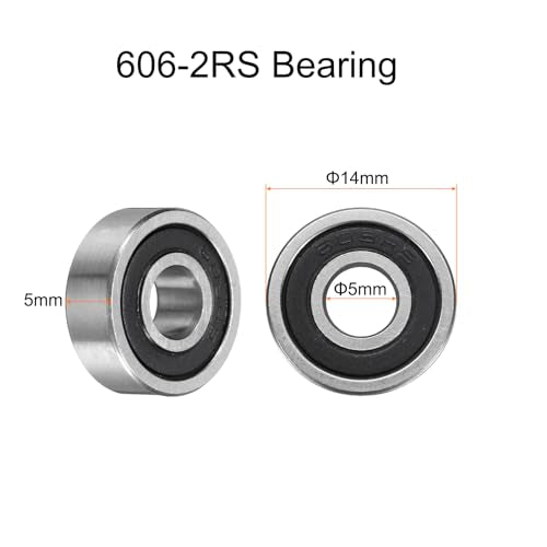 uxcell 10pcs 605-2RS Bearing 5x14x5mm, Chrome Steel Double Rubber Seals Miniature Bearing, Lubricated Deep Groove Ball Bearings, P6 (ABEC 3) - size: 605-2RS