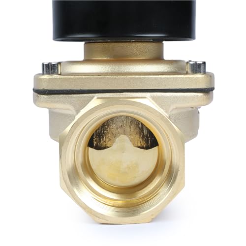 U.S. Solid 1 1/2" Solenoid Valve - 12V DC Brass Electric Solenoid Valve, Normally Closed, Viton Seal - size: 1-1/2 inch