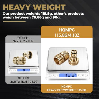 HQMPC Garden Hose Quick Connect Solid Brass Quick Connector 3/4 inch GHT (6 Sets) - size: 6 Sets