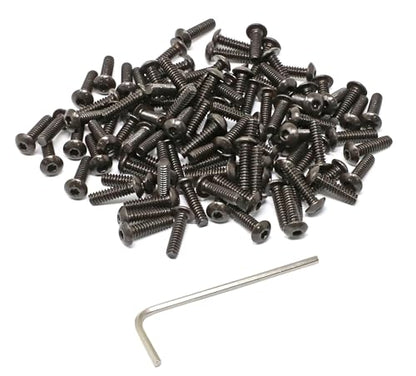 iexcell 100 Pcs #6-32 x 1/2" Alloy Steel 10.9 Grade Hex Socket Button Head Cap Screws Bolts Kit, Black Oxide Finish - size: #6-32 x 1/2"
