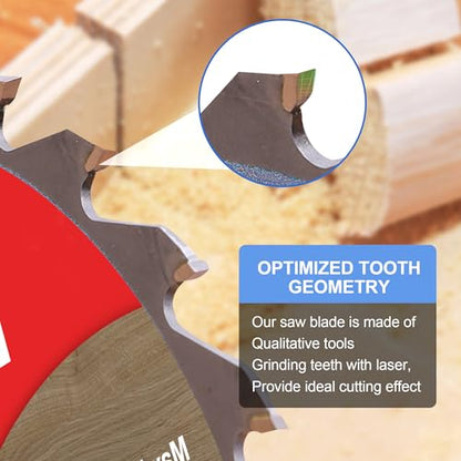 8-1/4 Inch Circular Saw Blade, 60-Tooth Carbide-Tipped Ultra-Fine Finish Professional Woodworking Blade for Smooth Cuts Compatible with Miter & Table Saws